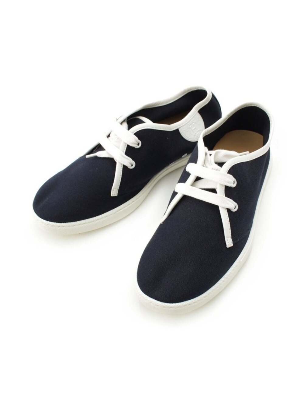 Hermes Ex-Libris Canvas Sneakers Navy